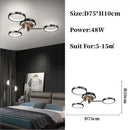 Modern gold & black circular ring pendant light for living room
