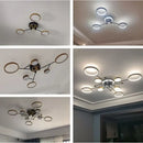 Modern gold & black circular ring pendant light for living room