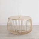 Modern gold & black coffee table living room wireframe side tables