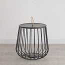 Modern gold & black coffee table living room wireframe side tables