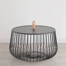 Modern gold & black coffee table living room wireframe side tables