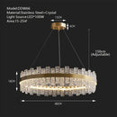 Modern gold & black crystal led chandelier dining room pendant light
