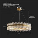 Modern gold & black crystal led chandelier dining room pendant light