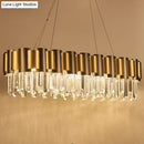 DecorBites™ Tri-Sided Crystal Rod Hanging Lamp - Traditional Gold Chandelier Light with 10 Heads