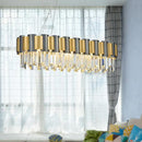 DecorBites™ Tri-Sided Crystal Rod Hanging Lamp - Traditional Gold Chandelier Light with 10 Heads