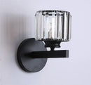 Modern gold & black crystal sconce light bedroom wall fixture