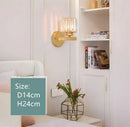 Modern gold & black crystal sconce light bedroom wall fixture