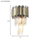 Modern gold & black crystal sconce light fixture bedroom wall light