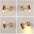 Modern gold & black cylindrical led wall lamp for living room
