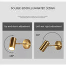Modern gold & black cylindrical led wall lamp for living room