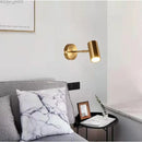 Modern gold & black cylindrical led wall lamp for living room