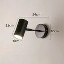 Modern gold & black cylindrical led wall lamp for living room