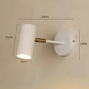 Modern gold & black cylindrical led wall lamp for living room