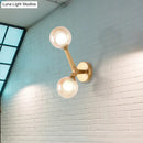 Modern gold & black double globe wall lamp corridor sconce light
