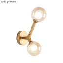 Modern gold & black double globe wall lamp corridor sconce light