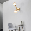 Modern gold & black double globe wall lamp corridor sconce light
