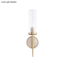 Modern gold & black fluted glass wall lamp bedroom sconce light