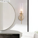 Modern gold & black fluted glass wall lamp bedroom sconce light