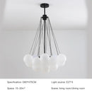 Modern gold & black frosted glass ball chandelier for dining room