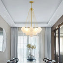 Modern gold & black frosted glass ball chandelier for dining room