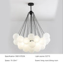 Modern gold & black frosted glass ball chandelier for dining room