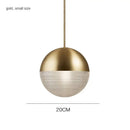 Modern gold & black glass ball led pendant light bedroom decor