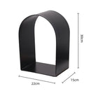 Modern gold & black golden arches metal sculpture living room bookend
