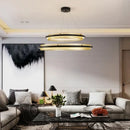 Modern gold & black honeycomb round pendant light for dining room