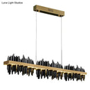 Modern gold & black iceberg led chandelier lighting dining room