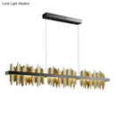 Modern gold & black iceberg led chandelier lighting dining room