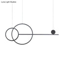 DecorBites™ Nordic LED Acrylic Chandelier Lamp with Black & Gold Line Design for Circular Island Lighting