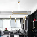 DecorBites™ Modern LED Island Light: Multi-Layer Gold/Black Hanging Pendant with Rotatable Arms - Ideal for Living Room