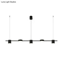 Modern gold & black linear chandelier dining room warm white light