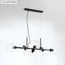 DecorBites™ Contemporary Gold/Black Round Island Lighting with 8 Smoky Glass Heads - Linear Design