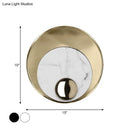 Modern gold & black marble peacock tail feather wall sconce living room