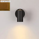 Modern gold & black metallic tube led light bedside wall sconce