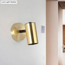 Modern gold & black metallic tube led light bedside wall sconce