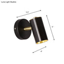 Modern gold & black metallic tube led light bedside wall sconce