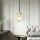 Modern gold & black oval pendant lights kitchen circular bulb