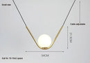 Modern gold & black pendant light dining room spherical glass trio