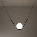 Modern gold & black pendant light dining room spherical glass trio