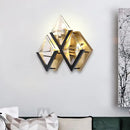 Modern gold & black rhombus wall sconce bedroom geometric light 110v