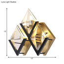 Modern gold & black rhombus wall sconce bedroom geometric light 110v