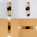 Modern gold & black rotatable cylinder wall sconce bedroom light