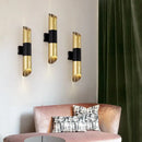 Modern gold & black rotatable cylinder wall sconce bedroom light