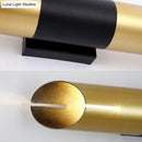 Modern gold & black rotatable cylinder wall sconce bedroom light