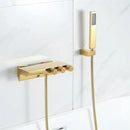Modern gold & black shower set bathroom waterfall tub mixer