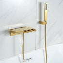 Modern gold & black shower set bathroom waterfall tub mixer