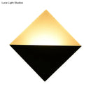 Modern gold & black square wall sconce bedroom led light fixture