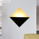 Modern gold & black square wall sconce bedroom led light fixture